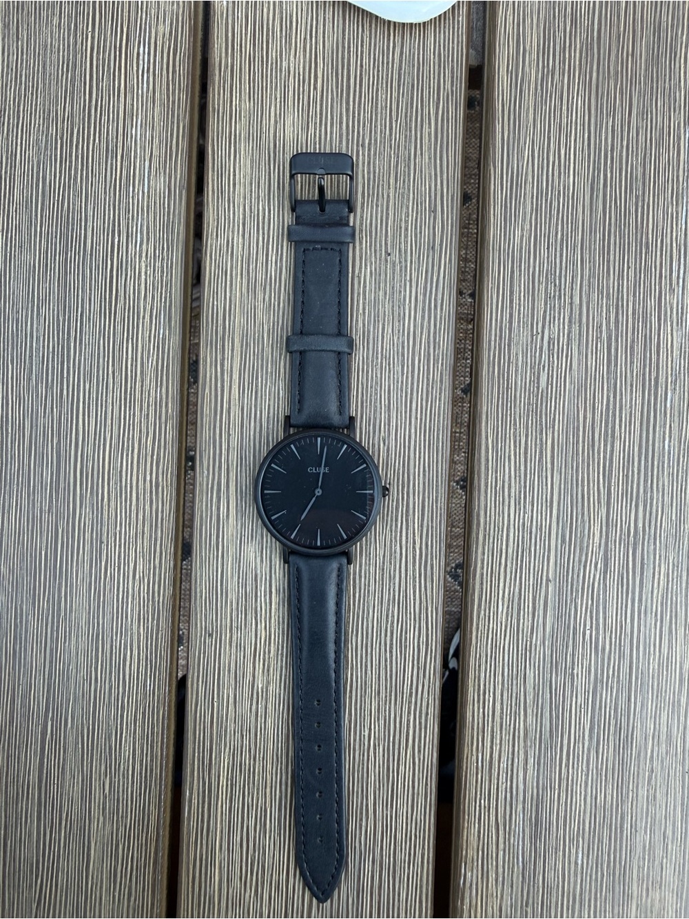 Cluse Black Minimalist Watch Genuine Leather Strap Matte Black Women’s Watch